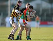 9 January 2011; Enda Nolan, Carlow, in action against David Prendergast, left, and Emmet Vereker, Kilkenny. O'Byrne Cup, Carlow v Kilkenny, Dr. Cullen Park, Carlow. Picture credit: Matt Browne / SPORTSFILE