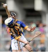 4 September 2016; Jim Kennedy, St Mary's BNS Rathfarnham, Dublin 14, representing Kilkenny, in action against William Beresford, Garranbane NS, Dungarvan, Waterford, representing Tipperary, during the INTO Cumann na mBunscol GAA Respect Exhibition Go Games at the GAA Hurling All-Ireland Senior Championship Final match between Kilkenny and Tipperary at Croke Park in Dublin. Photo by Eóin Noonan/Sportsfile