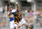 4 September 2016; Jim Kennedy, St Mary's BNS Rathfarnham, Dublin 14, representing Kilkenny, in action against William Beresford, Garranbane NS, Dungarvan, Waterford, representing Tipperary,   during the INTO Cumann na mBunscol GAA Respect Exhibition Go Games at the GAA Hurling All-Ireland Senior Championship Final match between Kilkenny and Tipperary at Croke Park in Dublin. Photo by Eóin Noonan/Sportsfile