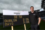 9 September 2016; Former Dublin player Ray Cosgrove was in Croke Park in Dublin today to announce details on the EirGrid Digital Clock Competition launch. EirGrid, the Official Timing Sponsor of Croke Park, are giving one club in each province the chance to win a digital clock and scoreboard. To enter please log onto www.eirgridgroup.com/eirgrid-time-is-now and submit 200 words as to why your club deserves this prize. Photo by Ramsey Cardy/Sportsfile