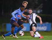 9 September 2016; Robbie Benson of Dundalk is tackled by Maxi Kouogun of UCD during the Irish Daily Mail FAI Cup Quarter-Final match between UCD and Dundalk at the UCD Bowl in Belfield, Dublin. Photo by Ramsey Cardy/Sportsfile