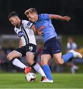 9 September 2016; Robbie Benson of Dundalk is tackled by Greg Sloggett of UCD during the Irish Daily Mail FAI Cup Quarter-Final match between UCD and Dundalk at the UCD Bowl in Belfield, Dublin. Photo by Ramsey Cardy/Sportsfile
