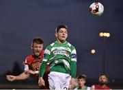9 September 2016; Steven Beattie of Cork City in action against Trevor Clarke of Shamrock Rovers during the Irish Daily Mail FAI Cup Quarter-Final match between Shamrock Rovers and Cork City at Tallaght Stadium in Tallaght, Co Dublin. Photo by David Maher/Sportsfile