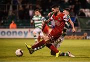 9 September 2016; Sean Maguire of Cork City beats Sean Heaney of Shamrock Rovers to score his side's fifth goal during the Irish Daily Mail FAI Cup Quarter-Final match between Shamrock Rovers and Cork City at Tallaght Stadium in Tallaght, Co Dublin. Photo by David Maher/Sportsfile
