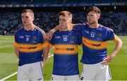 4 September 2016; Tipperary players, from left, Paddy Cadell, Lyndon Fairbrother and Cian Darcy prior to the Electric Ireland GAA Hurling All-Ireland Minor Championship Final in Croke Park, Dublin.  Photo by Piaras Ó Mídheach/Sportsfile