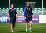 10 September 2016; Leinster head coach Leo Cullen, right, and senior coach Stuart Lancaster ahead of the Guinness PRO12 Round 2 match between Glasgow Warriors and Leinster at Scotstoun Stadium in Glasgow, Scotland. Photo by Seb Daly/Sportsfile