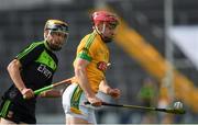 10 September 2016; Sean Quigley of Meath in action against David Kenny of Mayo during the Bord Gáis Energy GAA Hurling All-Ireland U21 Championship B Final match between Meath and Mayo at Semple Stadium in Thurles, Co Tipperary. Photo by Ray McManus/Sportsfile