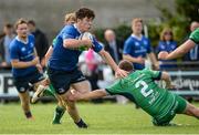 10 September 2016; Tim Murphy of Leinster is tackled by Sean Torna of Connacht during the U19 Interprovincial Series Round 2 match between Connacht and Leinster at Galwegians RFC in Galway. Photo by Oliver McVeigh/Sportsfile