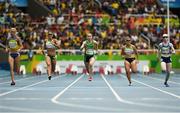 10 September 2016; Orla Comerford of Ireland in action alongside, from left, Olena Gliebova of Ukraine, Lisa Hayes of Russia, Janne Sophie Engeleiter of Germany, and Kym Crosby of USA, during Heat 1 of the Women's 100m T13 at the Olympic Stadium during the Rio 2016 Paralympic Games in Rio de Janeiro, Brazil. Photo by Sportsfile