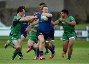 10 September 2016; Sean O'Brien of Leinster bursts through the Connacht defence during the U19 Interprovincial Series Round 2 match between Connacht and Leinster at Galwegians RFC in Galway. Photo by Oliver McVeigh/Sportsfile