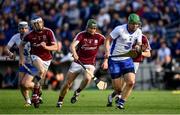 10 September 2016; Tom Devine of Waterford in action against Galway players, from left, Vincent Doyle and Shane Cooney during the Bord Gáis Energy GAA Hurling All-Ireland U21 Championship Final match between Galway and Waterford at Semple Stadium in Thurles, Co Tipperary. Photo by Brendan Moran/Sportsfile