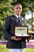 10 September 2016; Lawson Mpame who won the Longines Male Prize for Elegance at Leopardstown Racecourse in Dublin. Photo by David Fitzgerald/Sportsfile