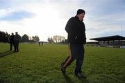 9 January 2011; Newly appointed Leitrim selector Barney Breen walks the pitch. The match was postponed after referee TJ Keavney deemed the pitch unplayable. FBD Connacht League, Mayo v Leitrim, Sean O'Heslin Park, Ballyhaunis GAA Club, Ballyhaunis, Co Mayo. Picture credit: Brian Lawless / SPORTSFILE