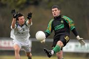 12 January 2011; Eamonn Rowe, St. Benildus College, in action against Niall O'Brien, Colaiste Mhuire Mullingar. Leinster Colleges Senior Football A Championship Round 1, Colaiste Mhuire Mullingar v St. Benildus College, St. Loman's GAA Club, Lakepoint Park, Mullingar, Co. Westmeath. Picture credit: Barry Cregg / SPORTSFILE