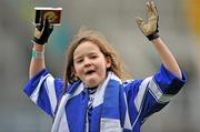 12 January 2011; Rachel Wade, Scoil San Treasa, Mount Merrion, celebrates with her medal after defeating Our Lady of Good Counsel. Allianz Cumann na mBunscol Football Finals, Austin Finn Shield, Our Lady of Good Counsel, Johnstown, Cabinteely, Dublin v Scoil San Treasa, Mount Merrion, Dublin. Croke Park, Dublin. Picture credit: Brendan Moran / SPORTSFILE