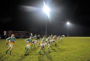 12 January 2011; The Offaly players warm up before the match. O'Byrne Cup, Offaly v DCU, Rhode, Co. Offaly. Picture credit: Brian Lawless / SPORTSFILE