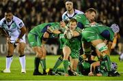 10 September 2016; Kieran Marmion of Connacht passes the ball out from the ruck during the Guinness PRO12 Round 2 match between Connacht and Ospreys at the Sportsground in Galway. Photo by Oliver McVeigh/Sportsfile