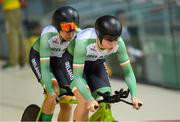 11 September 2016; Katie-George Dunlevy, left, of Ireland, along with her pilot Eve McCrystal, in action during the Women's B 3000m Individual Pursuit Qualifier at the Rio Olympic Velodrome during the Rio 2016 Paralympic Games in Rio de Janeiro, Brazil. Photo by Diarmuid Greene/Sportsfile