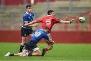 11 September 2016; Evan Murphy of Munster is tackled by  Hugh Lennox of Leinster during the U18 Clubs Interprovincial Series Round 2 match between Munster and Leinster at Thomond Park in Limerick. Photo by David Maher/Sportsfile