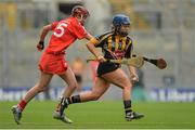 11 September 2016; Meighan Farrell of Kilkenny  in action against Katriona Mackey of Cork during the Liberty Insurance All-Ireland Senior Camogie Championship Final match between Cork and Kilkenny at Croke Park in Dublin. Photo by Eóin Noonan/Sportsfile