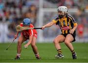 11 September 2016; Eimear O'Sullivan of Cork in action against Shelly Farrell of Kilkenny during the Liberty Insurance All-Ireland Senior Camogie Championship Final match between Cork and Kilkenny at Croke Park in Dublin. Photo by Piaras Ó Mídheach/Sportsfile