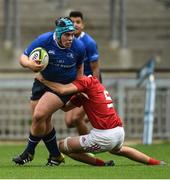 11 September 2016; Conan Dunne of Leinster is tackled by Evan Murphy of Munster during the U18 Clubs Interprovincial Series Round 2 match between Munster and Leinster at Thomond Park in Limerick. Photo by David Maher/Sportsfile