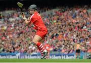 11 September 2016; Cork goalkeeper Aoife Murray takes a first half penalty that was deflected over the bar for a point by Ann Dalton of Kilkenny during the Liberty Insurance All-Ireland Senior Camogie Championship Final match between Cork and Kilkenny at Croke Park in Dublin. Photo by Piaras Ó Mídheach/Sportsfile