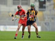 11 September 2016; Collette Dormer of Kilkenny in action against Katriona Mackey of Cork during the Liberty Insurance All-Ireland Senior Camogie Championship Final match between Cork and Kilkenny at Croke Park in Dublin. Photo by Eóin Noonan/Sportsfile