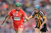 11 September 2016; Hannah Looney of Cork in action against Claire Phelan of Kilkenny during the Liberty Insurance All-Ireland Senior Camogie Championship Final match between Cork and Kilkenny at Croke Park in Dublin. Photo by Piaras Ó Mídheach/Sportsfile