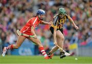 11 September 2016; Denise Gaule of Kilkenny in action against Ashling Thompson of Cork during the Liberty Insurance All-Ireland Senior Camogie Championship Final match between Cork and Kilkenny at Croke Park in Dublin. Photo by Piaras Ó Mídheach/Sportsfile
