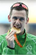 11 September 2016; Michael McKillop of Ireland with his gold medal after winnig the Men's 1500m T37 Final at the Olympic Stadium during the Rio 2016 Paralympic Games in Rio de Janeiro, Brazil. Photo by Sportsfile