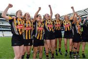 11 September 2016; Kilkenny players celebrate as Captain Michelle Quilty lifts the the O'Duffy Cup after the Liberty Insurance All-Ireland Senior Camogie Championship Final match between Cork and Kilkenny at Croke Park in Dublin. Photo by Eóin Noonan/Sportsfile
