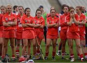 11 September 2016; Cork players dejected after the Liberty Insurance All-Ireland Senior Camogie Championship Final match between Cork and Kilkenny at Croke Park in Dublin. Photo by Piaras Ó Mídheach/Sportsfile