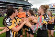 11 September 2016; Kilkenny players celebrate with Kilkenny manager Ann Downey after the Liberty Insurance All-Ireland Senior Camogie Championship Final match between Cork and Kilkenny at Croke Park in Dublin. Photo by Eóin Noonan/Sportsfile