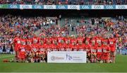 11 September 2016; The Cork squad prior to the Liberty Insurance All-Ireland Intermediate Camogie Championship Final match between Cork and Kilkenny at Croke Park in Dublin. Photo by Piaras Ó Mídheach/Sportsfile