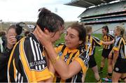 11 September 2016; Denise Gaule of Kilkenny, left is congratulated by team mate Sarah Crowley after the Liberty Insurance All-Ireland Senior Camogie Championship Final match between Cork and Kilkenny at Croke Park in Dublin. Photo by Eóin Noonan/Sportsfile