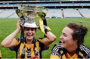 11 September 2016; Kilkenny's Katie Power, left, and Denise Gaule celebrate with the O'Duffy Cup after the Liberty Insurance All-Ireland Senior Camogie Championship Final match between Cork and Kilkenny at Croke Park in Dublin. Photo by Piaras Ó Mídheach/Sportsfile