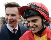 11 September 2016; Trainer Joseph O'Brien, with his brother Jockey Donnacha O'Brien after sending out Intricately to win the Moyglare Stud Stakes during the Irish Champion Weekend at The Curragh in Co. Kildare. Photo by Cody Glenn/Sportsfile