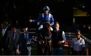 10 September 2016; Chris Hayes enters the parade ring on Awtaad after winning the Clipper Logistics Boomerang Stakes at Leopardstown Racecourse in Dublin. Photo by Cody Glenn/Sportsfile