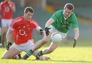 16 January 2011; Barry Fitzpatrick, Limerick, in action against David Goold, Cork. McGrath Cup Quarter-Final, Limerick v Cork, Gaelic Grounds, Limerick. Picture credit: Brian Lawless / SPORTSFILE