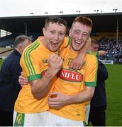 10 September 2016; David Reilly, left, and Luke Martyn of Meath celebrate after the Bord Gáis Energy GAA Hurling All-Ireland U21 Championship B Final match between Meath and Mayo at Semple Stadium in Thurles, Co Tipperary. Photo by Ray McManus/Sportsfile