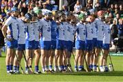 10 September 2016; The Waterford 'first fifteen' stand during a minutes of silence before the Bord Gáis Energy GAA Hurling All-Ireland U21 Championship Final match between Galway and Waterford at Semple Stadium in Thurles, Co Tipperary. Photo by Ray McManus/Sportsfile