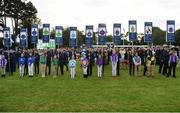 10 September 2016; Jockey mascots ahead of the QIPCO Irish Champion Stakes at Leopardstown Racecourse in Dublin. Photo by Cody Glenn/Sportsfile