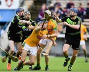 10 September 2016; David Reilly of Meath in action against Sean Mulroy, left, and Shane Nugent of Mayo during the Bord Gáis Energy GAA Hurling All-Ireland U21 Championship Final match between Galway and Waterford at Semple Stadium in Thurles, Co Tipperary. Photo by Brendan Moran/Sportsfile