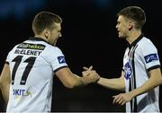 12 September 2016; Patrick McEleney of Dundalk, left, celebrates with Sean Gannon after scoring his side's first goal during the SSE Airtricity League Premier Division match between Dundalk and Finn Harps at Oriel Park in Dundalk.  Photo by Oliver McVeigh/Sportsfile