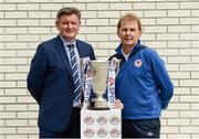 13 September 2016; Limerick FC manager Martin Russell, left, and St Patrick's Athletic manager Liam Buckley pictured during the EA Sports Cup Media Day. The EA Sports Cup Final will be held at Limerick's Markets Field on Saturday, September 17th with kick-off at 5.30pm. FAI HQ in Abbotstown, Dublin.  Photo by Sam Barnes/Sportsfile