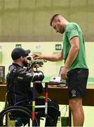 13 September 2016; Phillip Eaglesham of Ireland along with his support staff/loader Ryan Morris in action during the Mixed 10m Air Rifle Prone SH2 Qualifier at the Olympic Shooting Centre during the Rio 2016 Paralympic Games in Rio de Janeiro, Brazil.Photo by Diarmuid Greene/Sportsfile