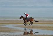 13 September 2016; Miss Temple, with Rory Cleary up, on their way to the start of the Racing Post Handicap during the Laytown Races in Laytown, Co Meath. Photo by David Maher/Sportsfile