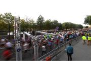 13 September 2016; A general view during the start of the Grant Thornton Corporate 5K Team Challenge 2016 at Dublin Docklands. Photo by Ramsey Cardy/Sportsfile