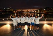 13 September 2016; Team Sportsfile, from left to right, Cody Glenn, Seb Daly, Sam Barnes, Eóin Noonan, Sean O'Flaherty, Daire Brennan and David Fitzgerald after the Grant Thornton Corporate 5K Team Challenge 2016 at Dublin Docklands. Photo by Stephen McCarthy/Sportsfile